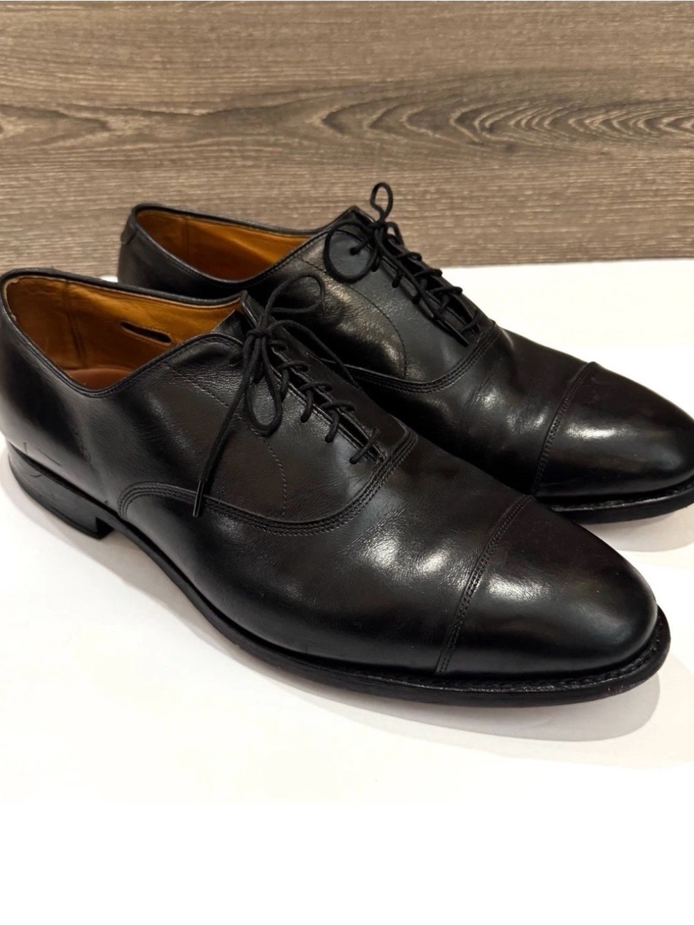Allen Edmonds Park Avenue Cap Toe Dress Shoes Mens 11.5 EEE Black Leather Oxford
